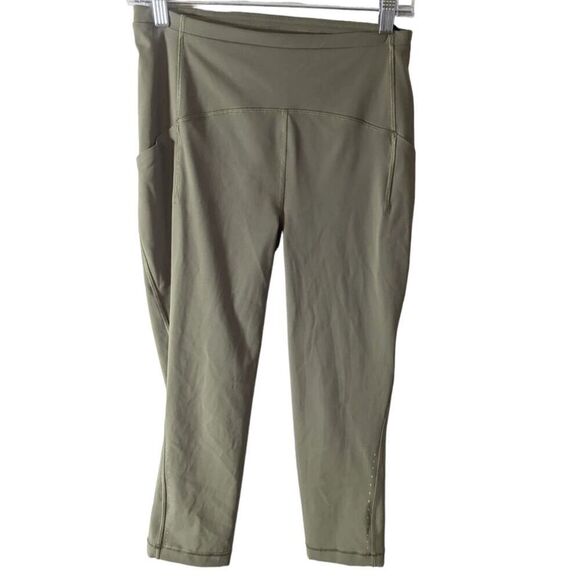 LULULEMON ATHLETICA Swift Speed High-Rise Crop 21' In Bronze Green Size 8 - Picture 3 of 5